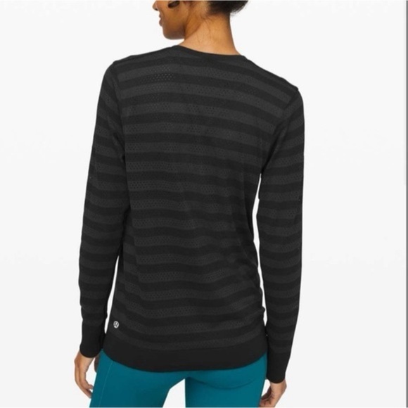 EUC - Lululemon Breeze By Long Sleeve - Striped Top - 6 - Picture 2 of 6